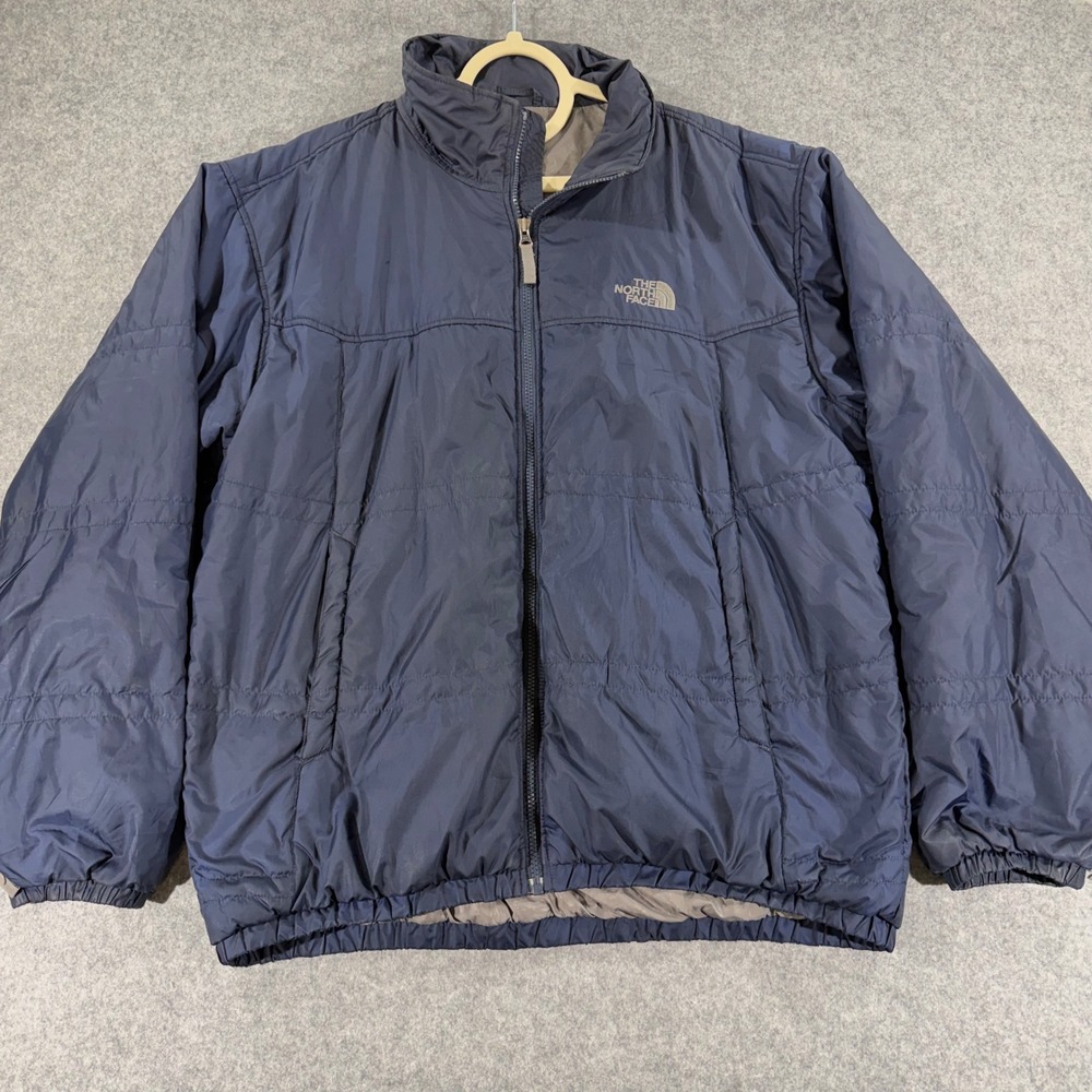 The North‎ Face Mens XL Navy Blue Puffer Jacket Full Zip Insulated Ripstop Coat